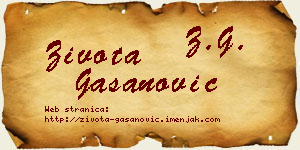 Života Gašanović vizit kartica